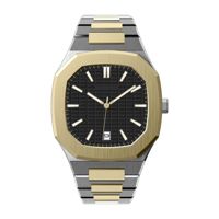 Relojes de Marca de Lujo para Hombre, Diseño de Esfera Personalizado, Acero Inoxidable, Movimiento Japonés, Esfera Negra Texturizada, Precio al por Mayor