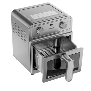 Modern Tek Sepetli Kare Tezgah Üstü Yapışmaz Yağsız Sıcak Hava Fritözü Hızlı Pişirme Elektrikli Fırın 6.0L Kapasiteli Düğme Kontrolü - Product Image 3