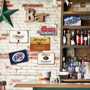 Juego de Letreros Metálicos Vintage de <span class=keywords><strong>Cerveza</strong></span> y Vodka, Decoración Retro de Pared con Marcas como Titos y Coors para Bar o Cuarto de Hombre - Product Image 4