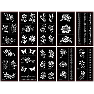 Vendita calda di bellezza arabo classico fai da te riutilizzabile Henna tatuaggio Painting Stencil fiore Body Art tatuaggio adesivi modelli per ragazza donna - Product Image 4