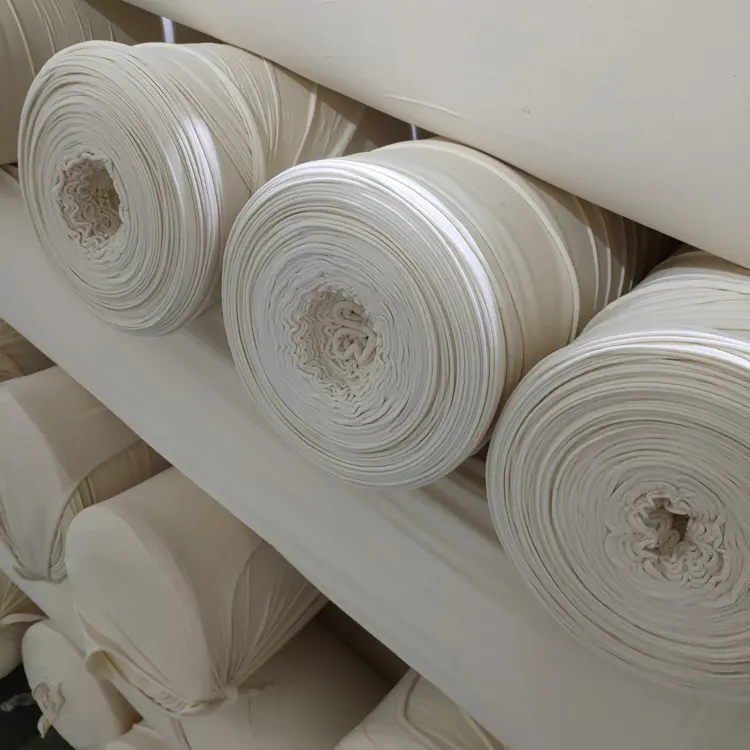 Shaoxingメーカー生生地ニット綿100% グレージュ生地繊維原料衣服用