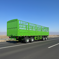 Semi-remorque en acier à 3 essieux pour le transport de bétail avec clôture latérale pour le transport de bovins, ovins et volailles, taille personnalisable