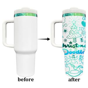 Custom logo Wholesale Bulk Vacuum <b>Insulated</b> 40oz H2.0 Christmas Green Plated Underneath Tumbler Coffee <b>Mug</b> - Product Image 4