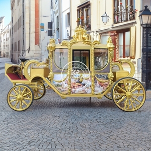 Chariot de mariage royal Victoria Sculpture Horse Wagon, calèche électrique personnalisée à 4 roues et climatisation - Product Image 3
