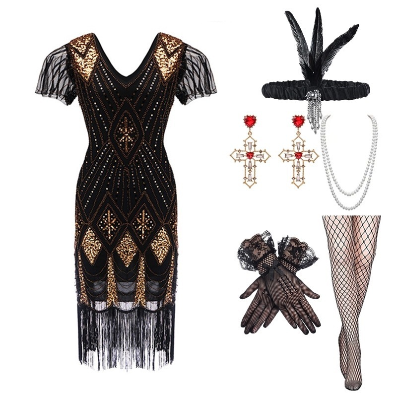 Black and gold six-piece set