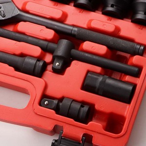 1/2 In <b>Socket</b> Set 23Pcs Metric Auto Repair Tool Kit With <b>Ratchet</b> Wrench And Extensions In Case - Product Image 2