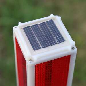 Outdoor Solar Warning <b>Light</b> <b>Pole</b> With Reflective Sheeting Aluminum Frame Led Flashing Ground Mount Traffic Safety Signal Lamp - Product Image 3