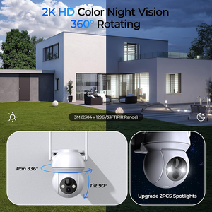 กล้องวงจรปิดไร้สาย 2K 3MP 5MP รองรับ WiFi ใช้พลังงานแสงอาทิตย์ พร้อมแบตเตอรี่ในตัว สำหรับภายนอกอาคาร รองรับ <span class=keywords><strong>Alexa</strong></span> - Product Image 2