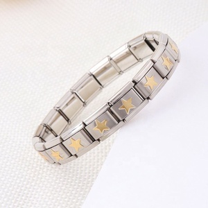 Adjustable Italian Charm <b>Bracelet</b> Stainless Steel <b>Bangle</b> <b>Bracelet</b> With Star Italian Charms <b>Bracelet</b> - Product Image 6