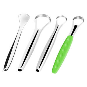 Raspador de Lengua de Acero Inoxidable al por Mayor, Herramienta de Limpieza Bucal con Logotipo Láser, Cepillo y Limpiador de Lengua - Product Image 1