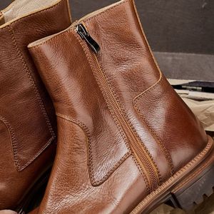 Chaussures en cuir véritable de qualité professionnelle imperméables - Respirantes - Style britannique rétro - Motif léopard - Chaussures pour hommes - Product Image 4