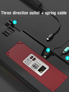 <span class=keywords><strong>Clavier</strong></span> de jeu mécanique sans fil BT 2.4G filaire 98 touches PC OEM GASKET avec rétroéclairage RVB et touches interchangeables à chaud - Product Image 3