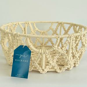 Cesta de almacenamiento de macramé de algodón Natural multifunción estilo artístico para el hogar decorativo de pared disponible en diferentes tamaños - Product Image 3