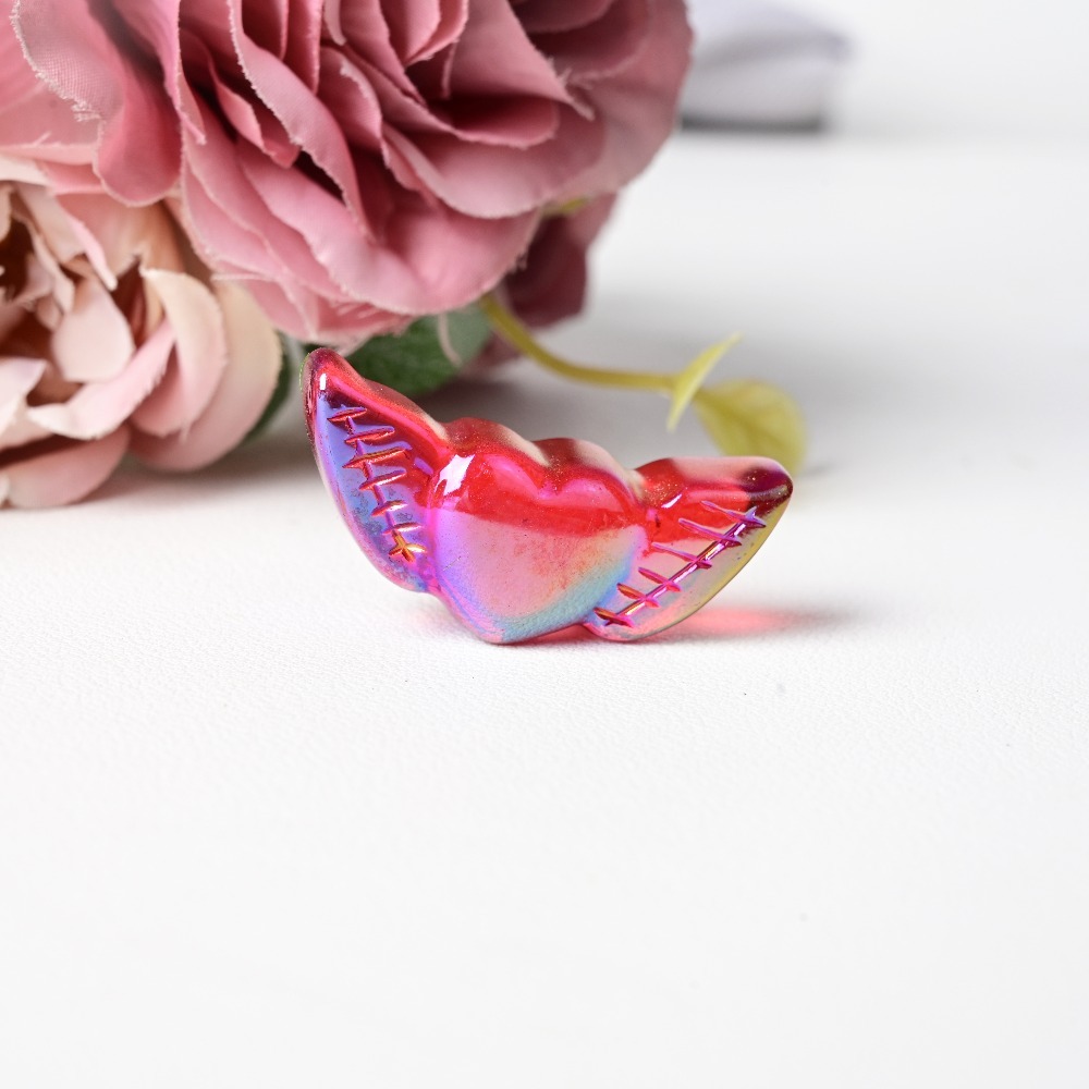 Electroplating Red Heart-Shaped Wings
