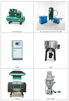 Ligne de production complète de machines de soufflage avec moule, refroidisseur, broyeur, convoyeur, robot, compresseur d'air, mélangeur