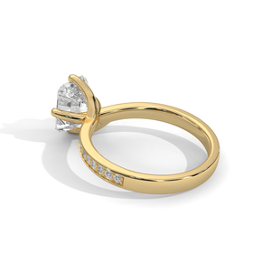 Bague de fiançailles romantique et tendance pour femme en or jaune 10k 14k avec diamant de laboratoire taille émeraude pureté VVS VS pour mariage et anniversaire - Product Image 3