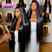Supplier Grosir Rambut Asli Vietnam Berkualitas Tinggi, Wig HD Lace Frontal Lurus Alami Tanpa Lem, Wig HD Lace Front untuk Wanita Kulit Hitam