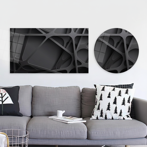 Elegant <b>Abstract</b> Black 3D Wall Art: Modern Tempered Glass Print <b>Canvas</b>,TEMPERED GLASS ART - Product Image 3