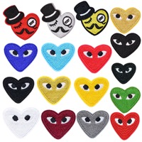 Patch brodé en forme de cœur personnalisé avec logo 3D pour vêtements d'enfants, accessoires, chapeaux, sacs, chaussures, canapé, décorations DIY
