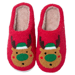 Zapatillas de invierno de felpa con cara sonriente suave personalizada para mujer, zapatillas de Navidad para casa peluda, mayoristas de tela de algodón para uso doméstico - Product Image 6