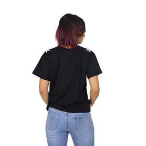 เสื้อยืดดอนน่า เนโรแขนสั้นผ้าฝ้ายสีดำชุดลำลองสำหรับผู้หญิง - Product Image 4