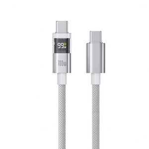 Cable de Datos USB C a Tipo C de Alta Calidad con Pantalla Digital, 100W 5A 1.2M 2M, Carga Rápida para Teléfono Móvil - Product Image 3