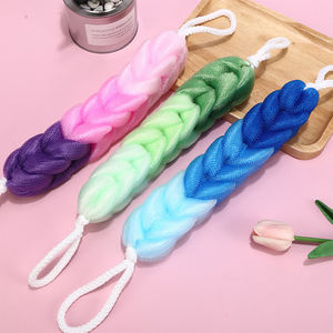 חגורת אמבטיה ישירה במפעל כדור מקלחת ספוג רשת אמבטיה עם רשת PE בצורת פרח ספוג ליפה לאמבטיה - Product Image 5