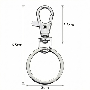 Porte-clés léger avec mousqueton à ressort en métal et pince à griffe de homard rotative, accessoires pratiques - Product Image 3