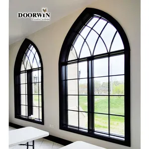 현대 방음 공장 가격 장식적인 알루미늄 둥근 최고 창 디자인 아치 모양 Windows