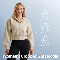 Haut de sport décontracté pour femme, coupe courte, zippé, à manches longues, pour la course, la gym, le yoga, l'entraînement, avec logo personnalisé, usine de vêtements OEM ODM