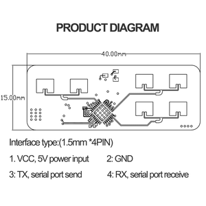 HLK-LD2450 Hi-Link 24G mmWave модуль отслеживания скорости микродвижения и определения дальности движения человека для замены PIR на 6 м - Product Image 3