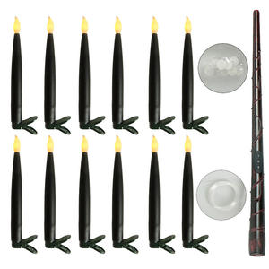 JELO Noël Halloween Ligne <span class=keywords><strong>de</strong></span> pêche <span class=keywords><strong>Bougie</strong></span> flottante 3A Batterie Haraport 6 heures <span class=keywords><strong>de</strong></span> synchronisation Bâton magique Long LED chandelle conique - Product Image 5