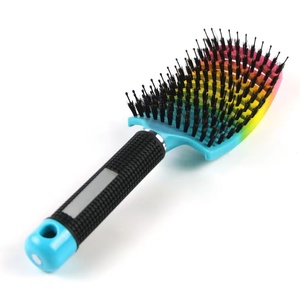 Brosse à cheveux Fengjin Rainbow avec dégradé <span class=keywords><strong>pastel</strong></span>, brosse à cheveux démêlante <span class=keywords><strong>pour</strong></span> cheveux bouclés, brosse à cheveux démêlante <span class=keywords><strong>pour</strong></span> cheveux secs et mouillés, peigne à ventilation <span class=keywords><strong>pour</strong></span> le coiffage - Product Image 4
