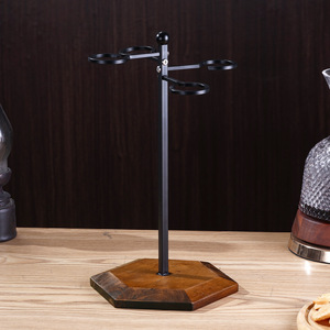 Porte-verres à vin suspendu de style européen transfrontalier en métal avec base en fer, rouge champagne, capacité de 4 verres - Product Image 4