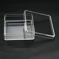 Boîte de rangement carrée transparente en plastique PS 6x6x2cm, 50ml, couleur personnalisable, boîte cadeau avec couvercle pour bijoux, petites pièces
