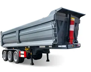 Düşük fiyat 3 akslar 40 metreküp 40-80 ton damperli kamyon için yarı damperli römork devrilme