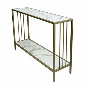 Elegant Gold Metal <b>Console</b> <b>Table</b> <b>with</b> <b>Storage</b> for Living Room Entryway Hallway Side <b>Table</b> Home Decor - Product Image 1