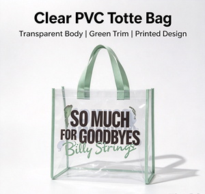 Custom Printed Transparent PVC Tote <b>Bag</b> Stadium Approved Reusable Concert Event <b>Clear</b> Tote <b>Bag</b> With Fabric Handle - Product Image 6