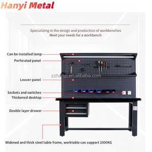 Banco de Trabajo Resistente de Acero Inoxidable con Panel Organizador de <span class=keywords><strong>Herramientas</strong></span>, Capacidad de Carga de 1000 kg, Aumenta la Productividad en el Taller de Garaje - Product Image 2