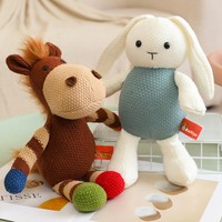 Peluche tricotée en forme d'ours en peluche pour enfants de 14 ans et plus, tissu en polyester apaisant pour le sommeil