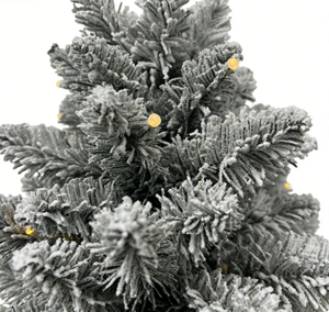 Sapin de Noël Artificiel Haut de Gamme 60 cm Pré-Éclairé Floqué Fin Réaliste Fonctionnant sur Piles Résistant aux Intempéries Décoration pour Petits Espaces - Product Image 3