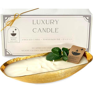 <span class=keywords><strong>Vela</strong></span> Aromática <span class=keywords><strong>de</strong></span> Lujo Más Vendida, 4 Mechas, en Recipiente <span class=keywords><strong>de</strong></span> Aluminio Vertido a Mano, Forma <span class=keywords><strong>de</strong></span> <span class=keywords><strong>Barco</strong></span>, Diseño Único, Cera <span class=keywords><strong>de</strong></span> Gel con Aroma a Soja <span class=keywords><strong>Grande</strong></span> para las Fiestas - Product Image 1