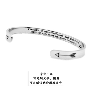 Pulsera de acero de titanio para mujer, joyería inspiradora, regalos para mamá, papá, hermana, Acción de Gracias y Navidad, transfronterizo - Product Image 1