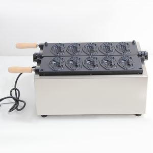 Nouvelle machine à Taiyaki numérique commerciale Delbosen, 10 moules, double plaque, électrique, haute productivité, en acier inoxydable 304, pour gâteaux et desserts - Product Image 4