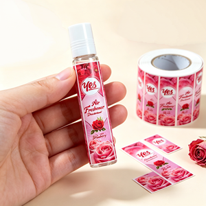 Etiqueta Adhesiva de Vinilo en Rollo a Todo Color con Diseño de Rosa Rosa, Impermeable, para Botellas de Ambientador, Cajas de Regalo y Embalaje - Product Image 3