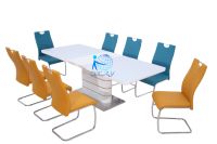 Chaise de salle à manger en PU, haute qualité, moderne, pliante, jambes chromées, promo