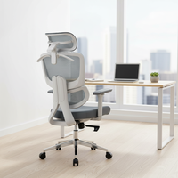Chaise de bureau exécutive ergonomique moderne à dossier haut en maille, personnalisable en gros, avec vérin à gaz chromé, accoudoirs 4D et support lombaire réglable