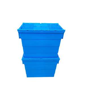 Caja de plástico apilable de alta resistencia marca Qi Rui, 600x400x465mm, para logística, entrega de alimentos y productos frescos. - Product Image 2