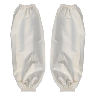 White Pvc Fabric Oversleeves Waterproof Oil Resistant Loose Fit Tight Cuff Extended Length For Kitchen Food Factory Use - Product Image 1