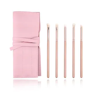 Rose Pink Eye Makeup Brushes Premium Synthetic Soft Bristles Make Up Brushes Kit Eyebrow Eyeliner Eyeshadow Blending Brushes